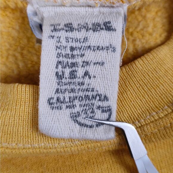 ISMBS Sweatshirt Size Medium Yellow Tie Dye I Stole My Boyfriend's Shirt Tultex - Picture 5 of 16